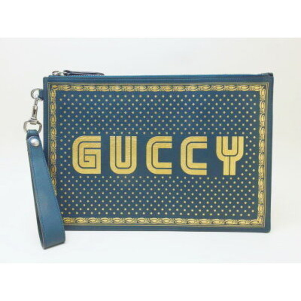 Gucci Leather Green Sega GUCCY Clutch Bag